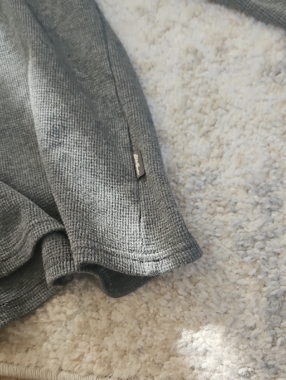 Eddie Bauer Men's Crewneck Waffle Knit Long-Sleeve Sweater - Gray XL - Picture 5 of 5